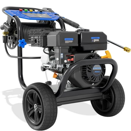 Efurden 3600 PSI 2.3 GPM Gas Pressure Washer, Heavy Duty Gas Power Pressure Washer with 212CC Engine, 30ft High-Pressure Hose & Hose Reel and 5 Quick Connect Nozzle