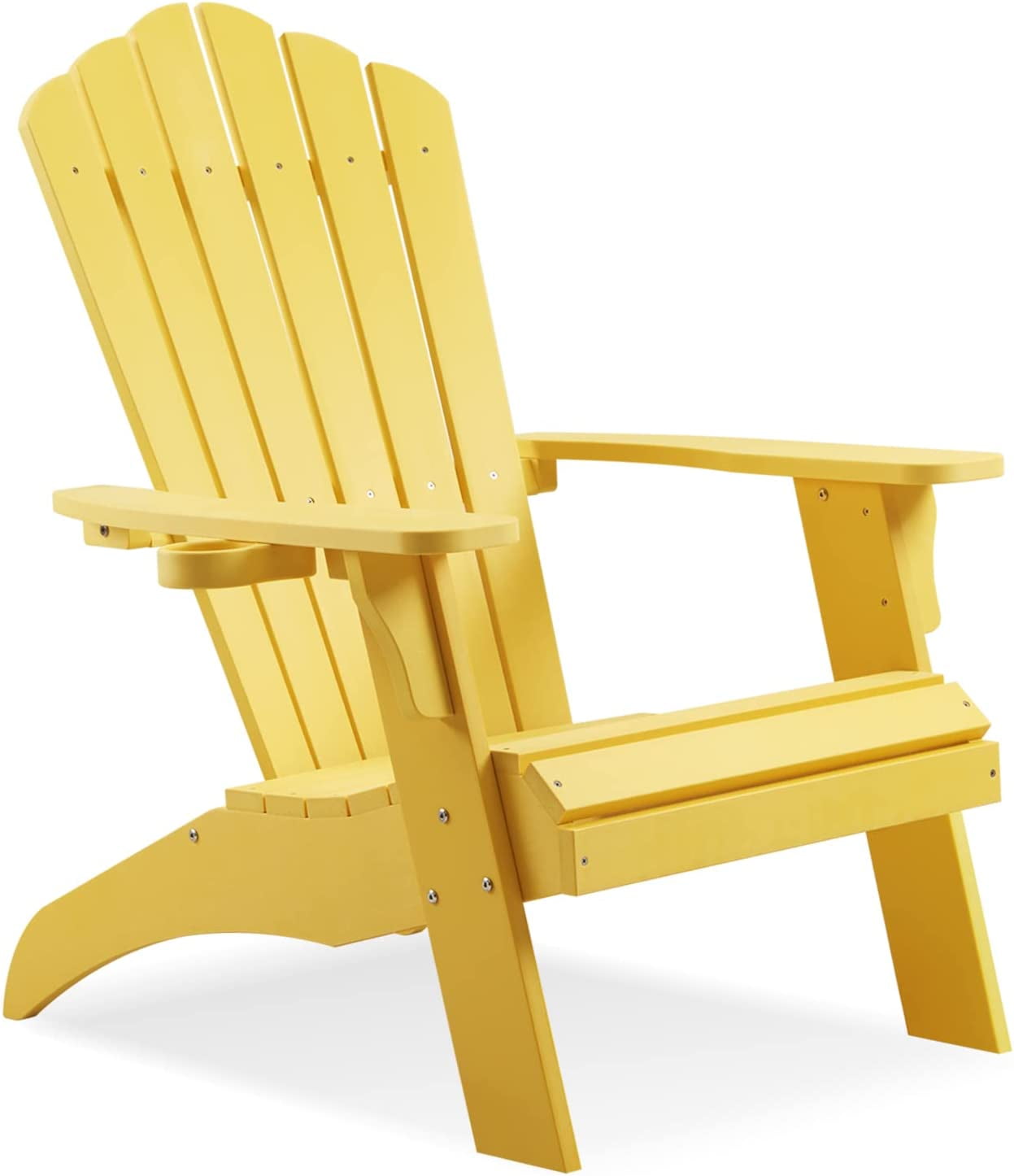 Efurden Adirondack Chair, Oversized Poly Lumber Fire Pit Chair with Cup