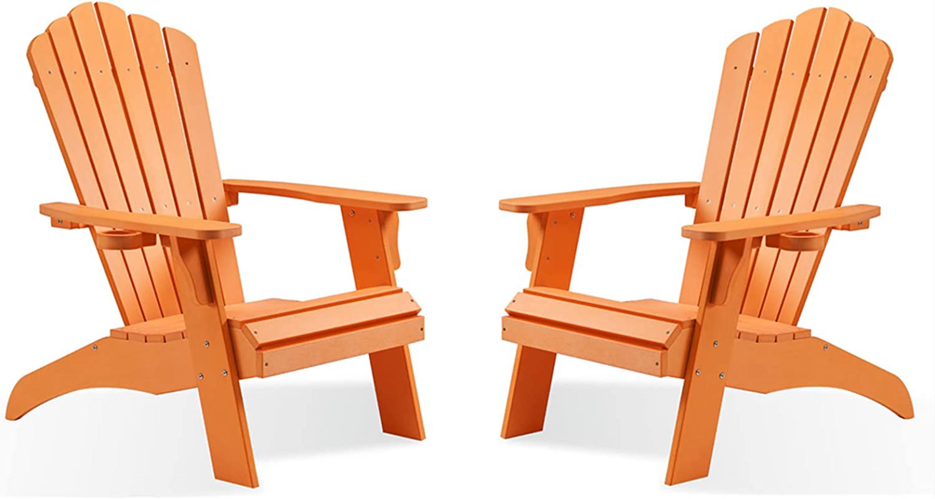 Efurden Adirondack Chair Set of 2, Oversized Poly Lumber Fire Pit Chair