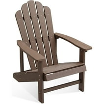 Efurden Adirondack Chair, Weather Resistant Fire Pits Chair for Lawn and Garden, Looklike Real Wood, 350 lbs Capacity Load (Brown)