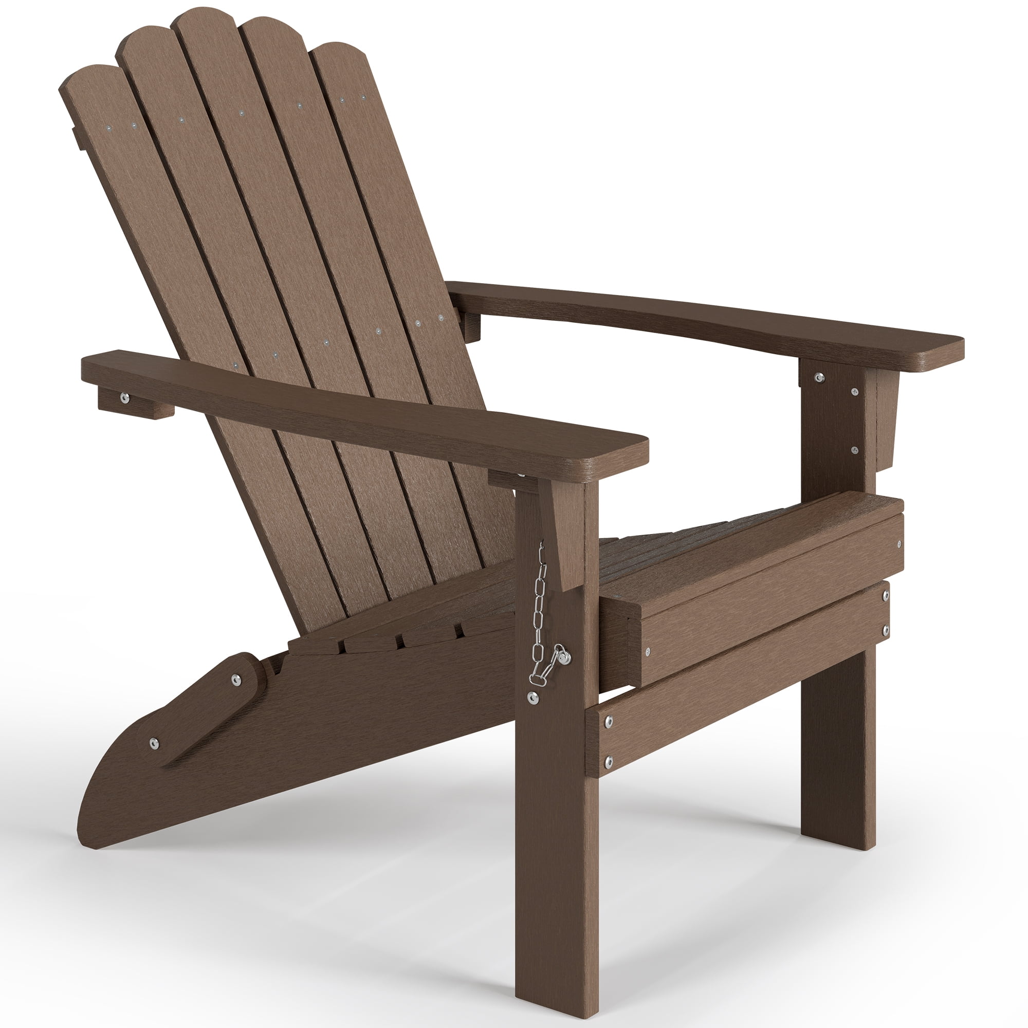 Efurden Polywood Adirondack Chair Plastic Outdoor Patio Chair Weather Resistant 350 lbs Load Brown Walmart
