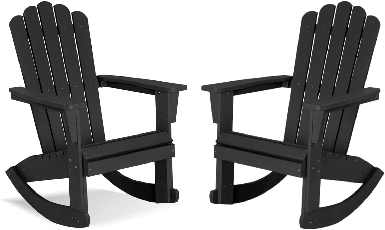 350lb Capacity (Looks Like Real Wood) Outdoor Rocking Chairs Set