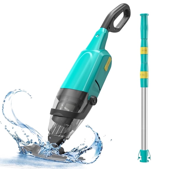 Efurden Cordless Handheld Pool Vacuum Cleaner, 60 Min Runtime, Adjustable Telescopic Pole for Above/In-Ground Pools, Hot Tubs, Spas
