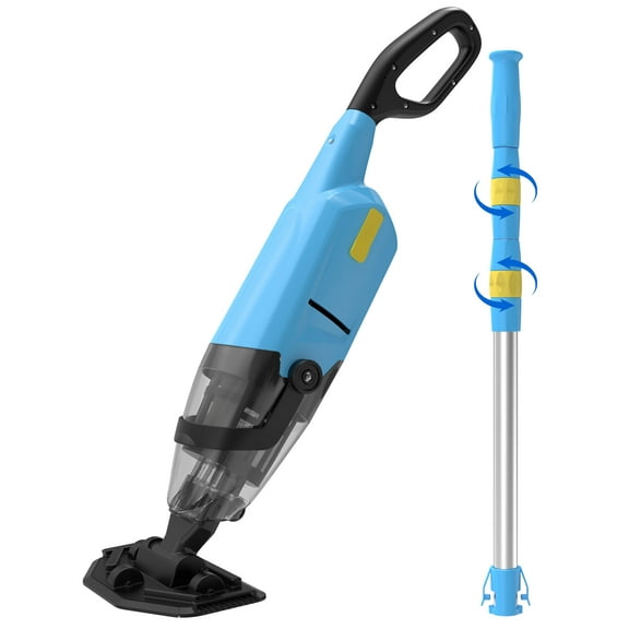 Efurden Cordless Pool Vacuum, Handheld Pool Vacuum with Running Time up to 60-Minutes for Above Ground Pools, Spas and Hot Tubs, Blue