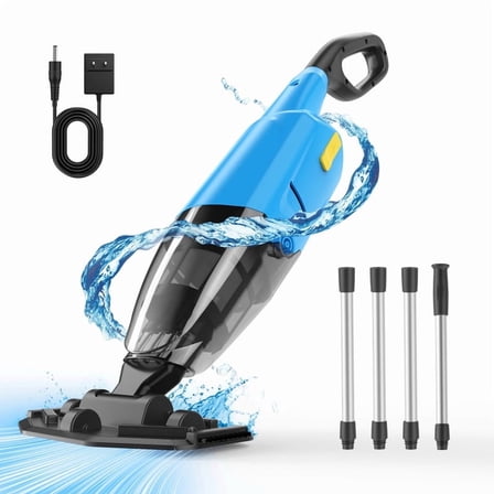 (2025 New)Efurden Cordless Pool Vacuum, Handheld Pool Vacuum with Running Time up to 90-Minutes for Above Ground Pools, Spas and Hot Tubs,Blue