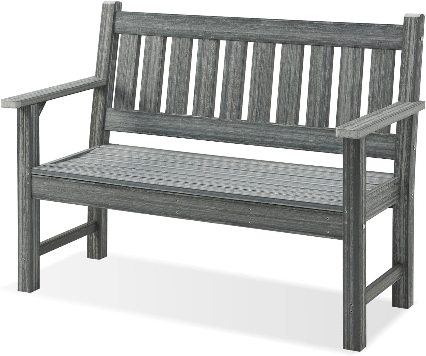 Efurden Garden Bench, Weatherproof Poly Lumber Outdoor Bench, HDPE 2