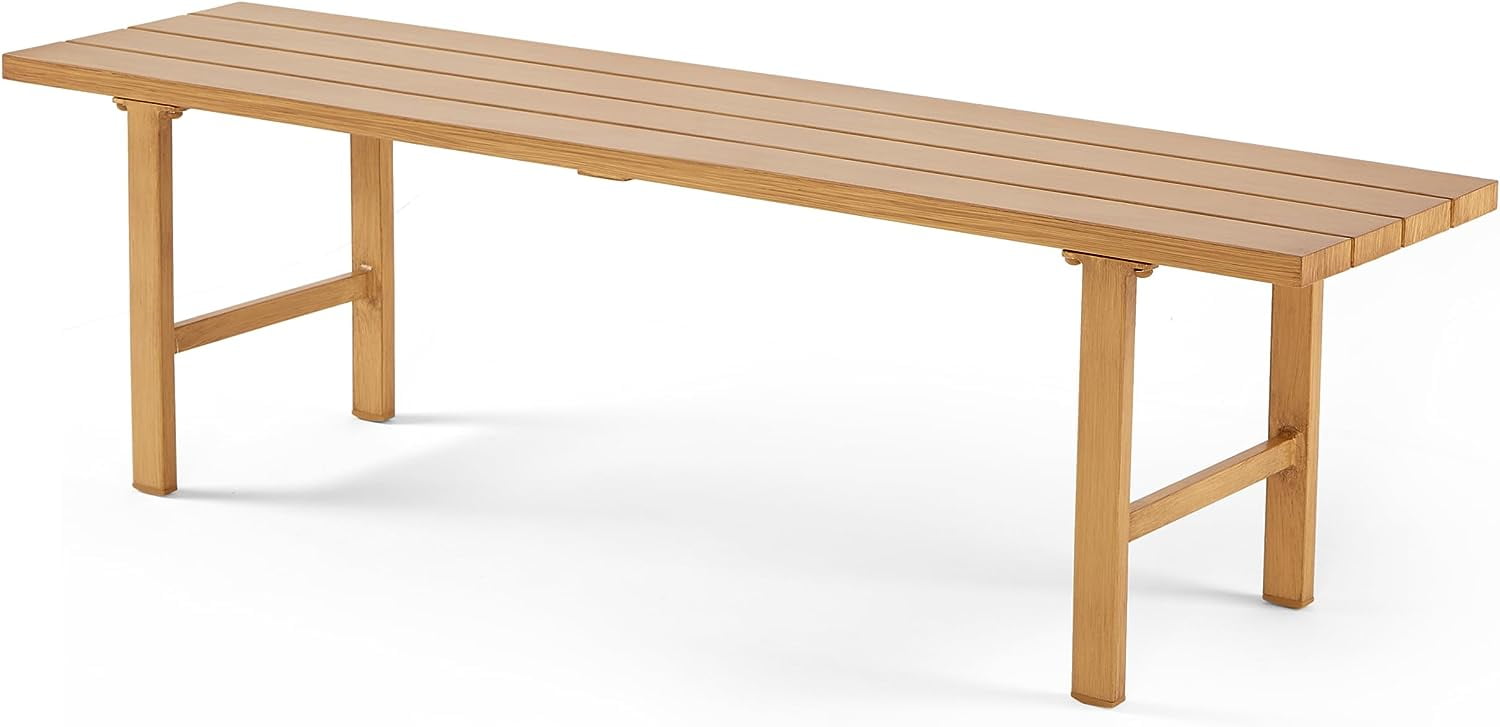 Efurden Weather Resistant Aluminum Outdoor Bench, 2Person AntiRust