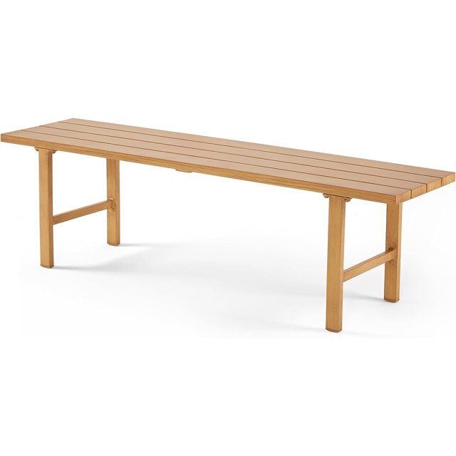 Efurden Weather Resistant Aluminum Outdoor Bench, 2Person AntiRust Backyard Bench for Patio