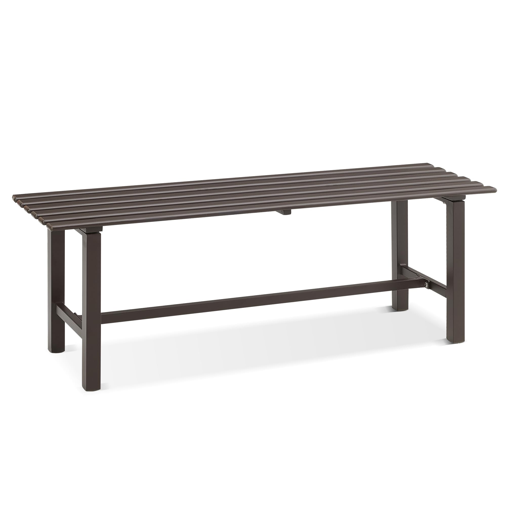 Efurden Outdoor Bench, Metal Weatherproof Front Porch Bench, AntiRust