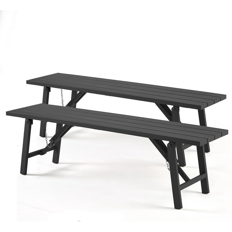 Black backless bench hot sale