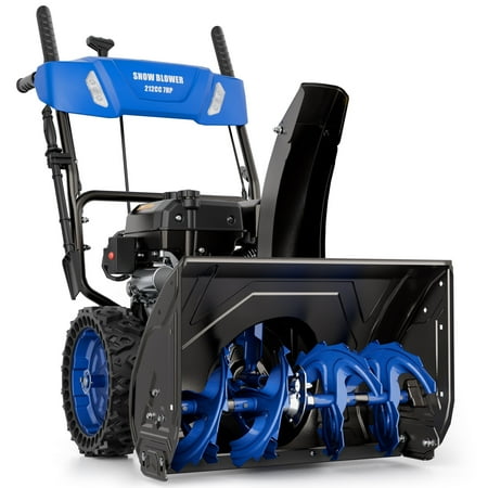Efurden New Self-Propelled Gas Snow Blower, 212cc 24 in. Two-Stage with 120V Electric Start, LED Light & Ice-Breaking Auger