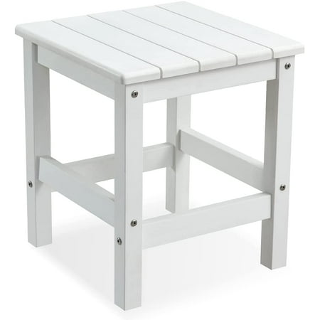 Efurden Side Table, End Table for  Adirondack Chair, Outdoor Side Table Weather Resistant for Garden Patio (White)