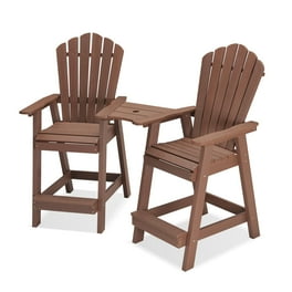 Costway Outdoor HDPE Bar Height Stool Patio Tall Chair with Armrest Footrest Weather Resistant Walmart