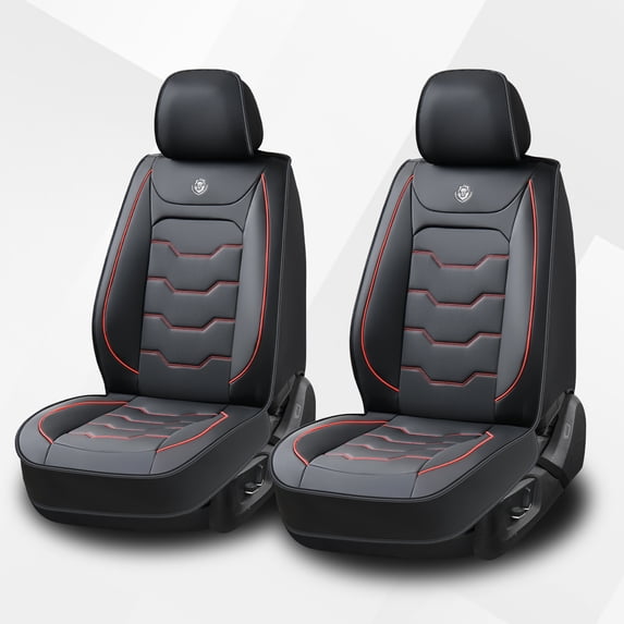 Egamige Car Seat Covers,Front and Rear, Fits Lincoln LS 2000-2006, Black & Red Lines 2 Pieces