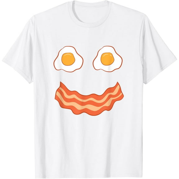 Egg And Bacon Egg And Bacon Face Brunch Breakfast T-ShirtMen's and women's pure cotton short-sleeved shirts
