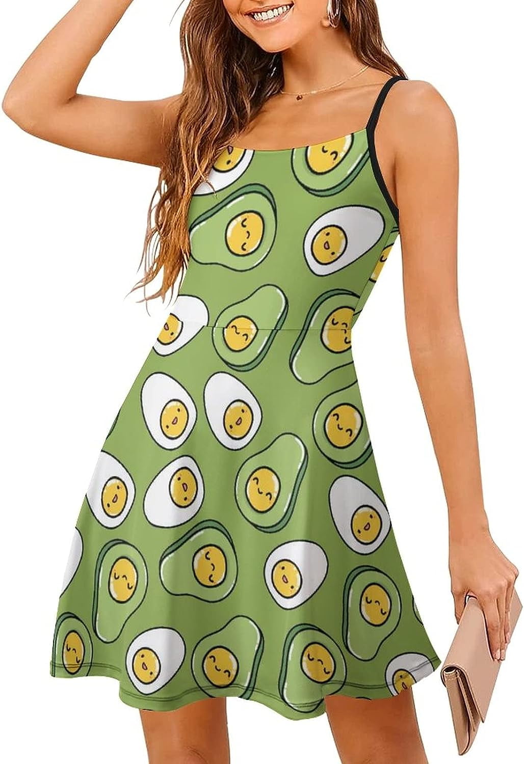 Egg Avocado Pattern Women's Summer Dresses 2022 Casual Sleeveless ...