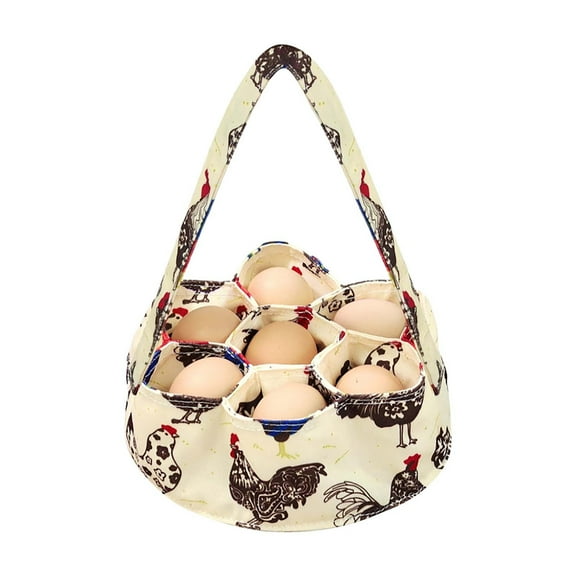 Egg Bags Egg Basket Mini Egg Collecting Basket Egg Gathering Basket with 7 Pouches for Farmhouse Chicken Hen Duck Goose Housewife Garden Transporting Storage