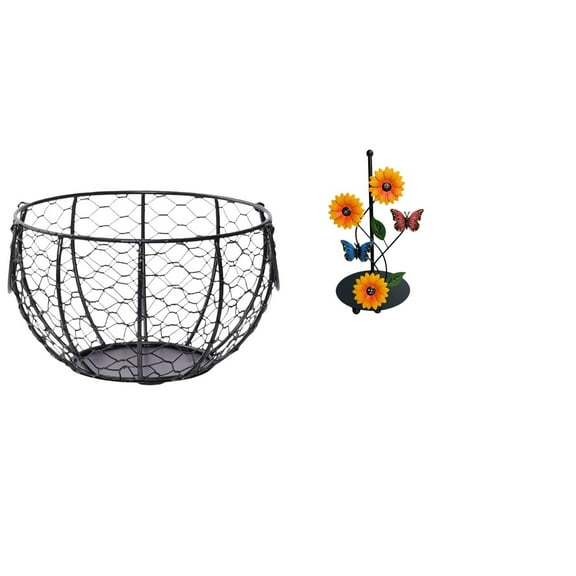 Egg Basket Fruit Basket Bread Basket Iron Wire Construction for Kitchen Countertop and Dining Table Use