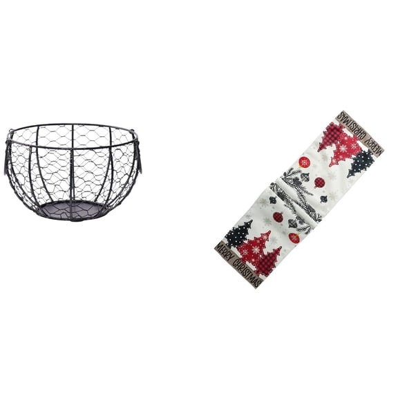 Egg Basket Iron Wire Woven Storage Basket Durable Material Christmas Table Runner for Table Cabinet Seasonal Winter