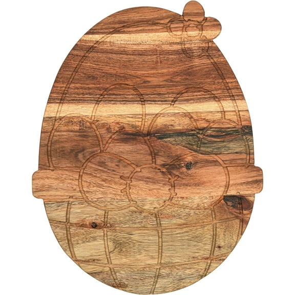Egg Basket Shaped Wooden Serving Board, Wood Cutting Board for Kitchen, Wooden Charcuterie Boards, Easter Egg Basket Serving Platter for Cheese and Food, 14" x 11"