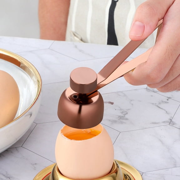 Egg Beater 1 Title Crafted for Effortless Egg Opening and Cutting with Stainless Steel Opener for Soft or Hard Boiled Eggs Kitchen Tool, 4.17×1.29 inch, Brown