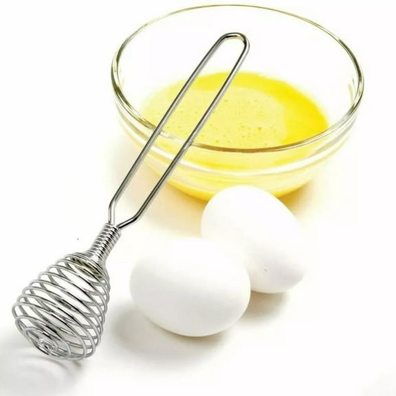 Egg Beater 2 Spring Coil Whisk for Effortless Mixing and Smooth Batter Your Kitchen Performance with Stainless Build and Ergonomic Design, 23cmx7cm, Silver