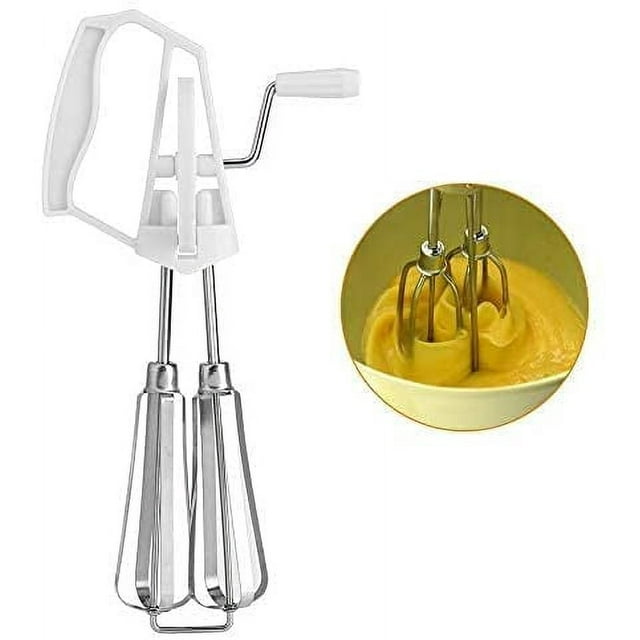 Egg Beater, Manual Egg Beater, Stainless Steel Rotary Hand Whip Whisk Rotary Handheld Egg Beater