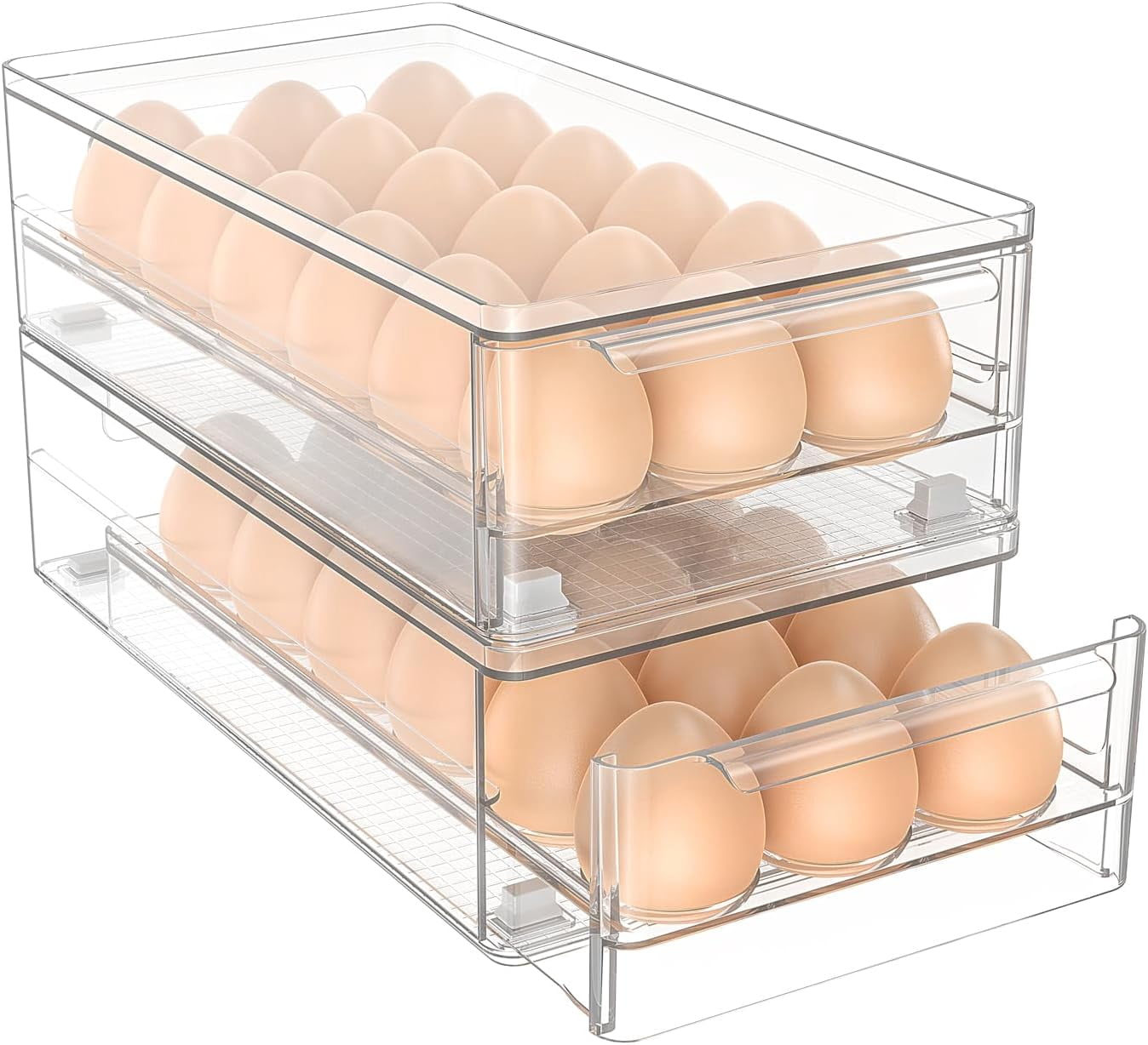 Egg Box Transparent 18 and 36 Pack Storage for Refrigerator Kitchen Storage Size: 13.3 * 4.7 * 3.9 inches (2 pack)