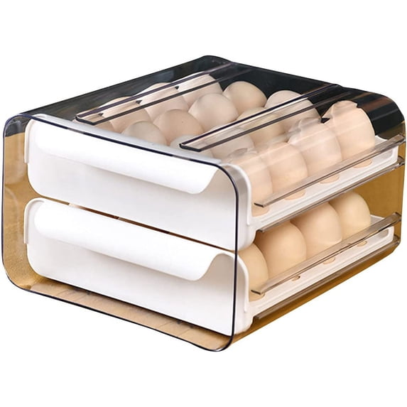 Egg Box With 32 Compartments - Double Layer Egg Drawer Type For Refrigerator