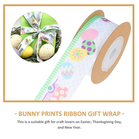 Easter Bunny Ribbon Bouquet for Wrapping, Spring Holiday Craft Supplies and Festive Decoration Accents