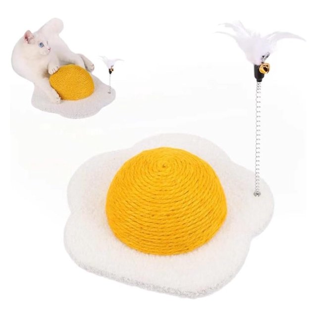 Egg Cat Scratcher, Eggy Yolk Cats Scratcher, Poached Egg WearResistant