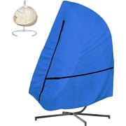 Patio Hanging Egg Chair Cover Single Seat, 600D Heavy Duty Waterproof Outdoor Wicker Swing Egg Chair with Stand Protector Fits up to 75L x 45W Inch