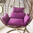 thumbnail image 1 of Egg Chair Cushion with 8 Securing Straps, Water-Repellent & Fade-Resistant Faux Linen, Removable Cover, Replacement Cushion for Most Single Outdoor Hanging Swing Egg Chairs – Purple, 1 of 7