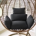 thumbnail image 1 of Egg Chair Cushion with 8 Securing Straps, Water-Repellent & Fade-Resistant Faux Linen, Removable Cover, Replacement Cushion for Most Single Outdoor Hanging Swing Egg Chairs – Black, 1 of 7