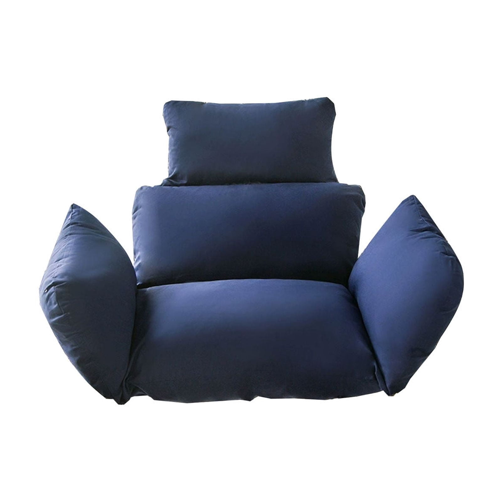 Egg Chair Cushion, Indoor Outdoor Hanging Egg Chair Cushion Replacement, Patio Basket Swing Cushion with Headrest(Blue)