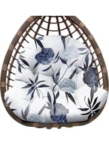 Egg Chair Cushion Replacement, 47 x 35 x 7 in Thick U-Shaped Water-Resistant Outdoor Hanging Swing Chair Pad, Blue Enchantress