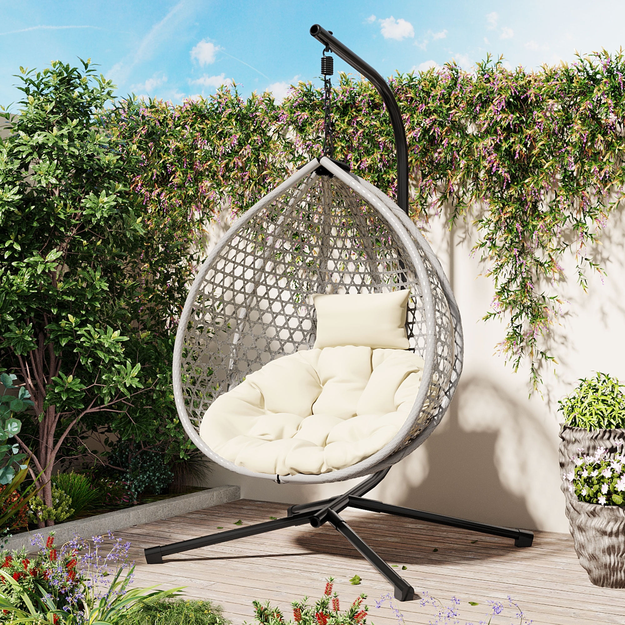 Egg Chair with Stand, IndoorOutdoor Hanging Egg UK Ubuy