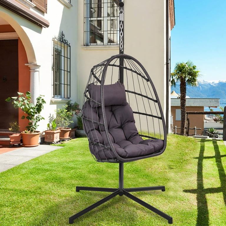 Egg swing chair with stand outdoor hotsell