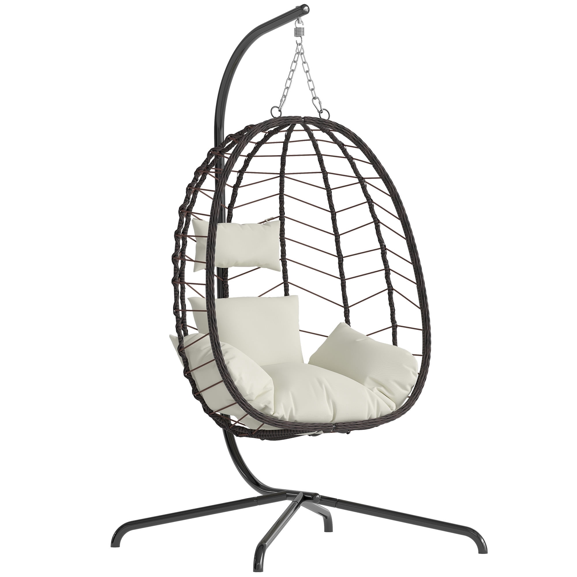 Egg Chair with Stand, Patio Wicker Bifanuo Hanging Chair, Hammock Swing Chair, 350LBS Capacity for Bedroom, Balcony, Garden(BR-BE) - Walmart.com