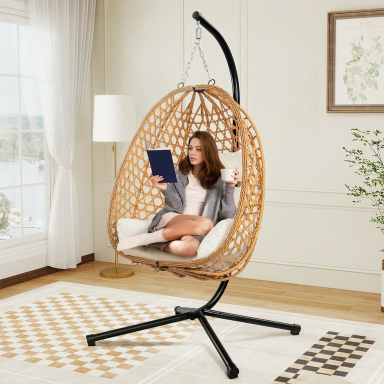 Hammock Chair Swing Hanging Egg Bed Egg Chair With Stand, Patio