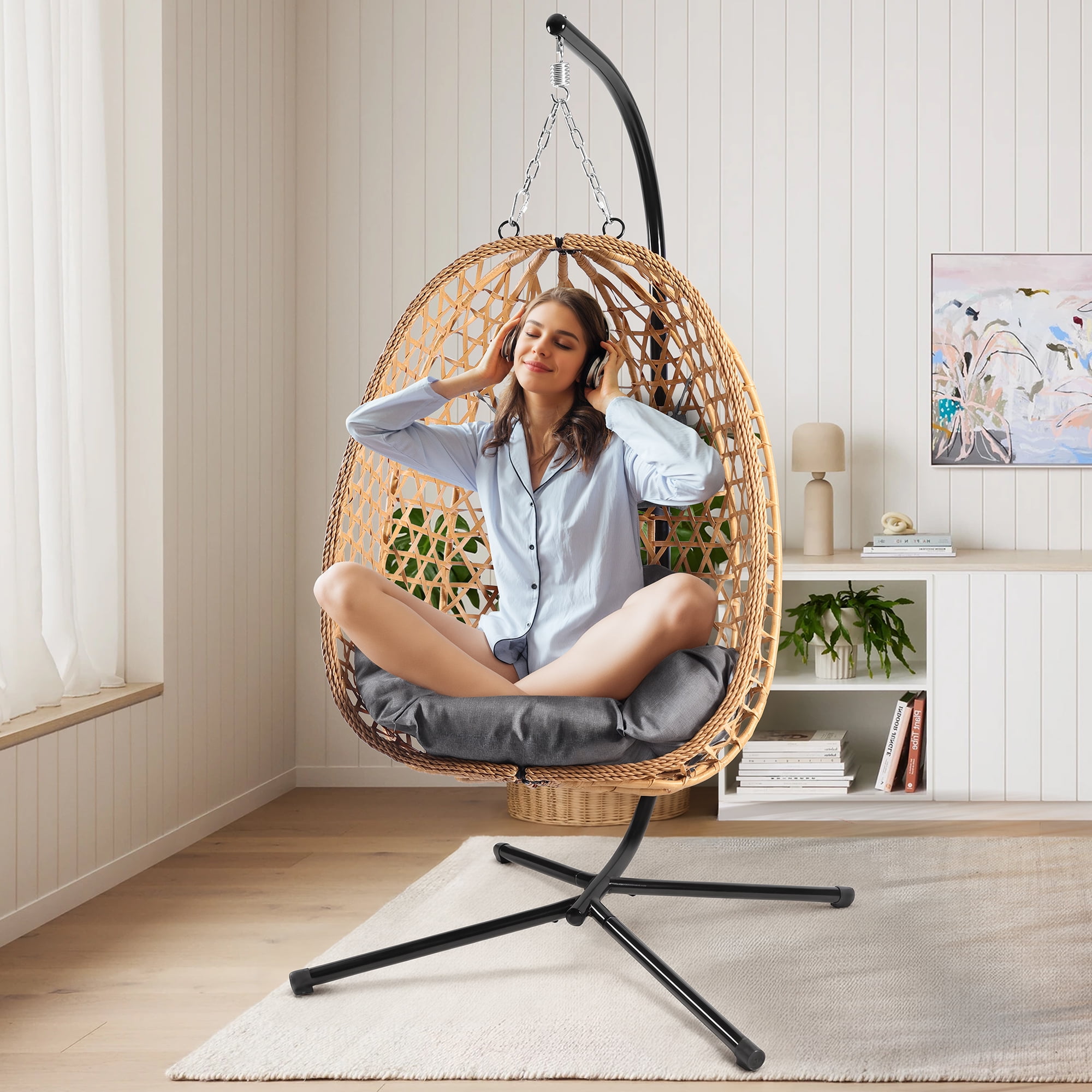 Wicker Floating Chair For Bedroom Black Hanging Chair For Bedroom