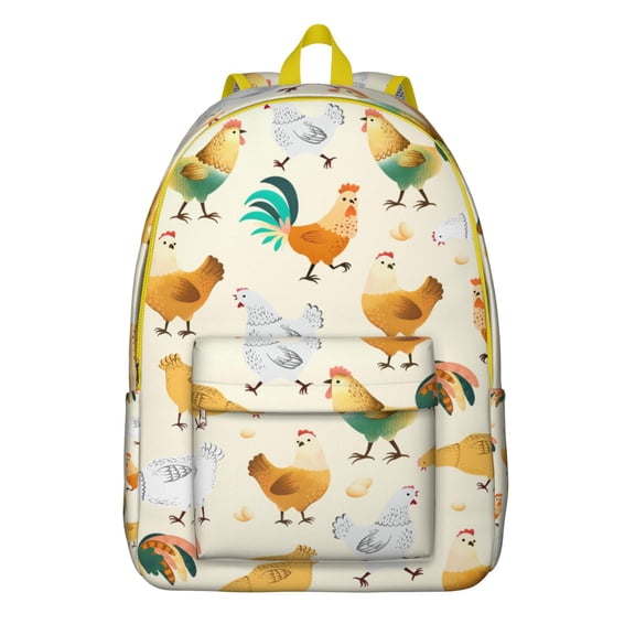 Egg and Chick Cartoon Pattern Artistic Backpack – Lightweight Travel Backpack with Comfortable Carrying and Anti-theft Features for Students, Teens, and Outdoor Enthusiasts