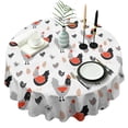 thumbnail image 1 of Egg Chicken Pattern Round Tablecloth 60"x60",Wrinkle Wipeable Table Cloth for Kitchen Dining Room Picnic Patio Party, 1 of 6