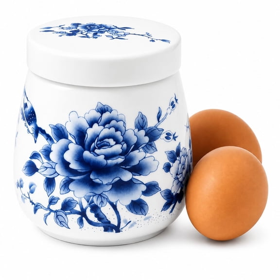 Egg Coddler Sets with Lids, Porcelain Egg Poacher With Screw Lid