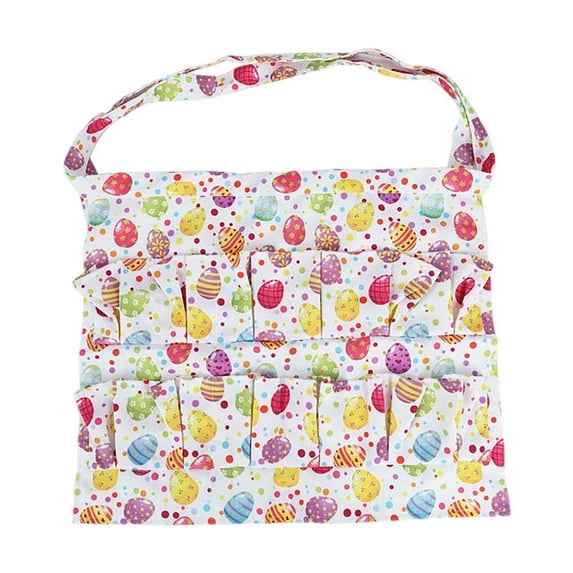 Egg Collecting Apron - Multiple Pockets, Chicken Print, Polyester, Durable, for Farm Poultry Care & Harvesting, Adult Fit