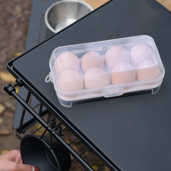 Egg Container Case Organizer Portable Backpacking Fresh Eggs Egg Storage Box 8Grids 10.5x19.5x7cm