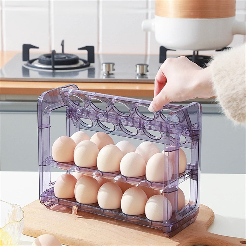 Egg Container Holders 30 Eggs 3 Tier Egg Holder Organizer Tray for Refrigerator