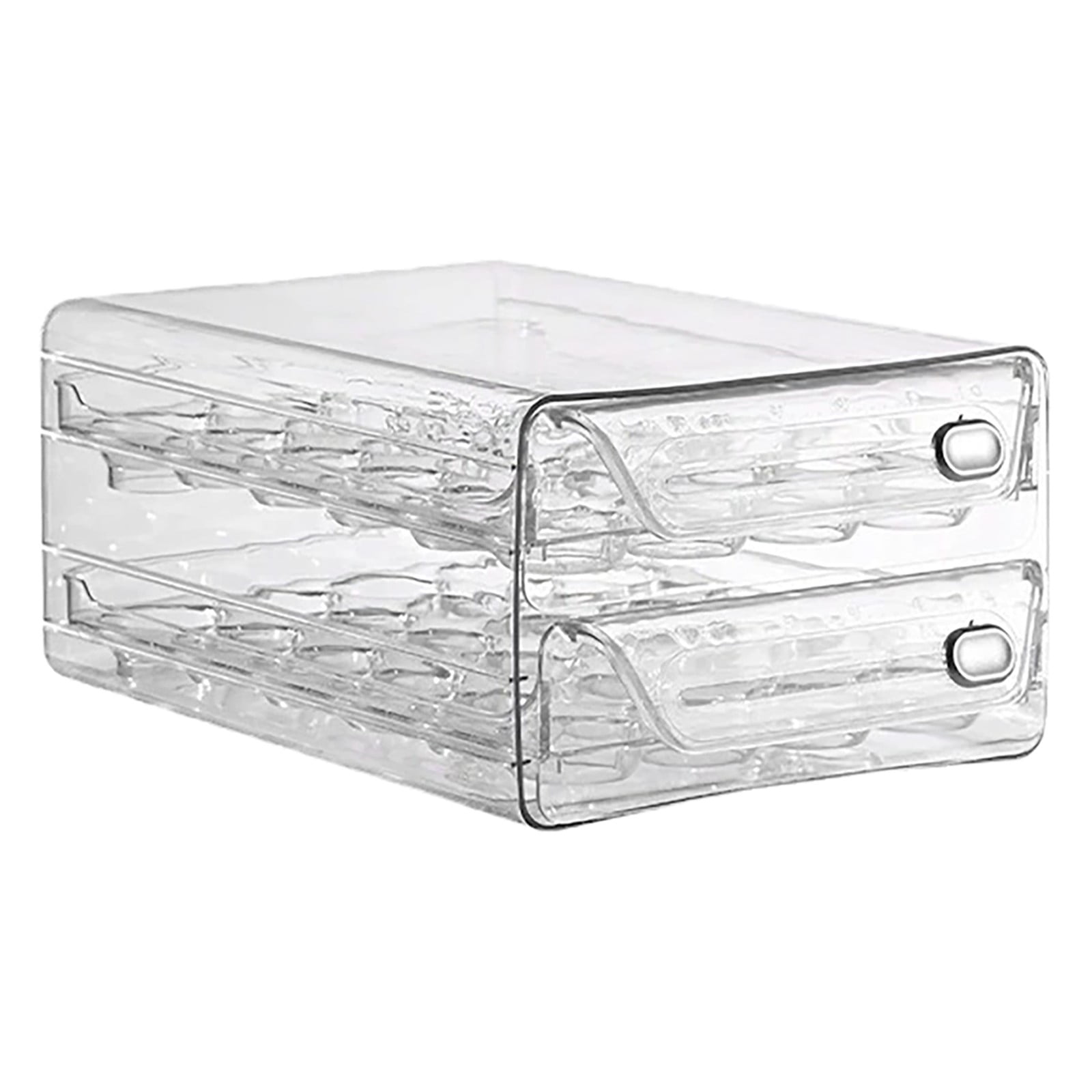 Egg Container Holders Dispenser For Refrigerator,Transparent Stackable Egg Rack,Large Capacity Detachable Storage Box With Time Scale,Egg Storage Box Drawer Type,(Holds 40 Eggs,9.76x8.46x5.51 in)