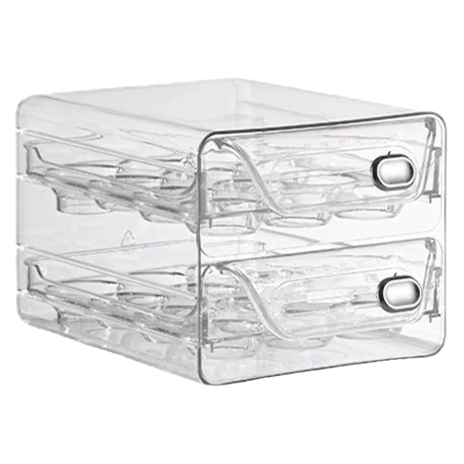 Egg Container Holders Dispenser For Refrigerator,Transparent Stackable Egg Rack,Large Capacity Detachable Storage Box With Time Scale,Egg Storage Box Drawer Type,(Holds 24 Eggs,7.87x6.5x5.51 in)