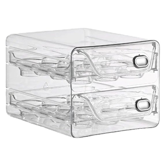 Egg Container Holders Dispenser For Refrigerator,Transparent Stackable Egg Rack,Large Capacity Detachable Storage Box With Time Scale,Egg Storage Box Drawer Type,(Holds 24 Eggs,7.87x6.5x5.51 in)